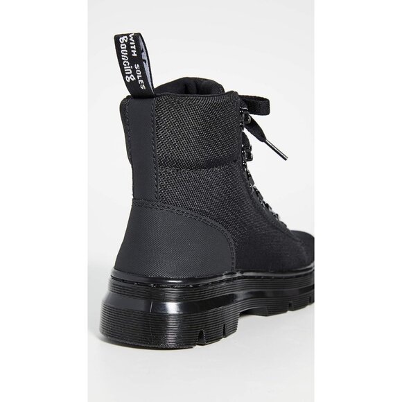 ⚡Women Black Synthetic Chunky High Heel Combat Lace Up Motorcycle Wedges Boots - Picture 4 of 6